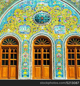 blur in iran the old decorative flower tiles from antique mosque like background