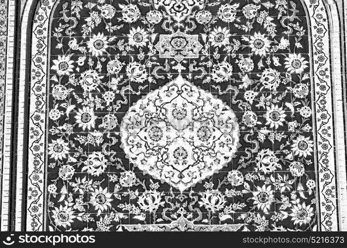 blur in iran the old decorative flower tiles from antique mosque like background