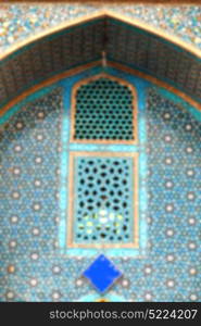 blur in iran the old decorative flower tiles from antique mosque like background