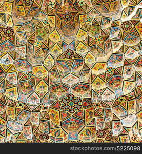 blur in iran the old decorative flower tiles from antique mosque like background