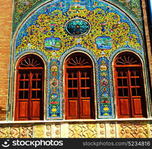 blur in iran the old decorative flower tiles from antique mosque like background