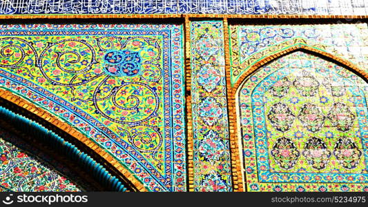 blur in iran the old decorative flower tiles from antique mosque like background