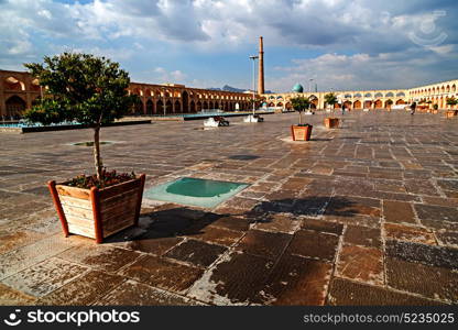 blur in iran the old square of isfahan prople garden tree heritage tourism and mosque