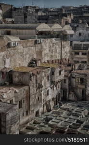 blur in morocco africa the antique tannery near the medina