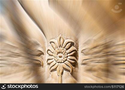 blur in old iran mousque the column incision of a flower like abstract background