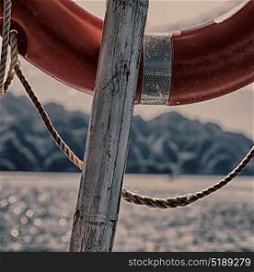 blur in philippines a buoy in boat neat the pacific ocean bokeh and mountain background