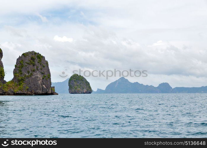 blur in philippines a view from boat and the pacific ocean islands background