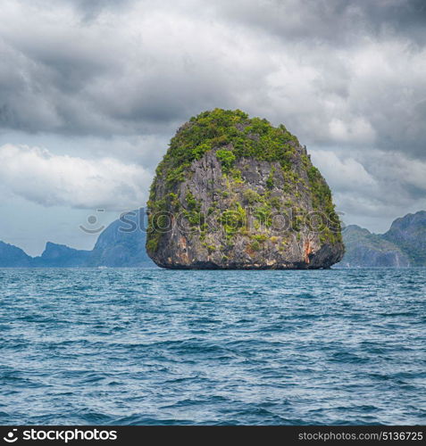 blur in philippines a view from boat and the pacific ocean islands background