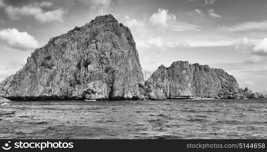 blur in philippines a view from boat and the pacific ocean islands background