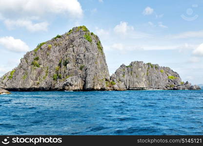 blur in philippines a view from boat and the pacific ocean islands background