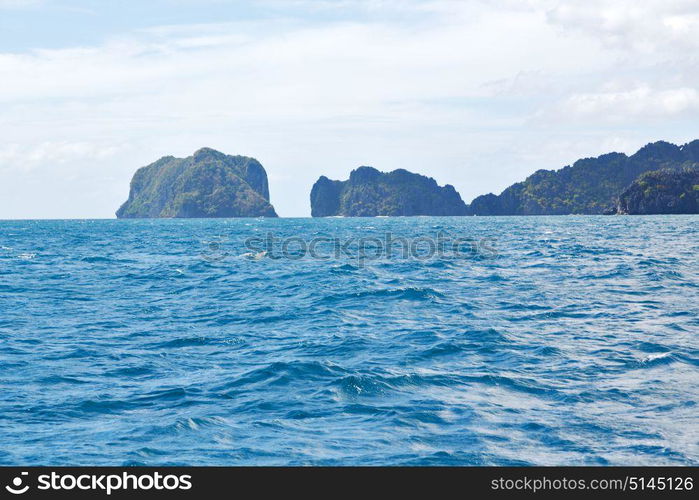 blur in philippines a view from boat and the pacific ocean islands background