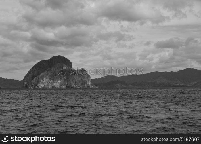 blur in philippines a view from boat and the pacific ocean islands background