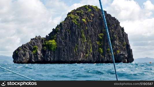 blur in philippines a view from boat and the pacific ocean islands background