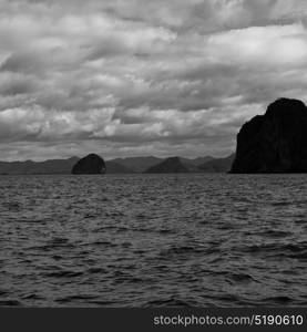 blur in philippines a view from boat and the pacific ocean islands background