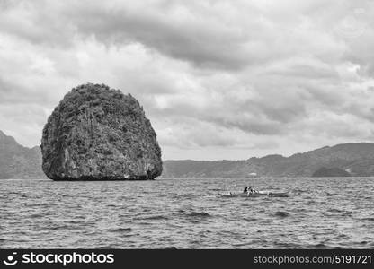 blur in philippines a view from boat and the pacific ocean islands background