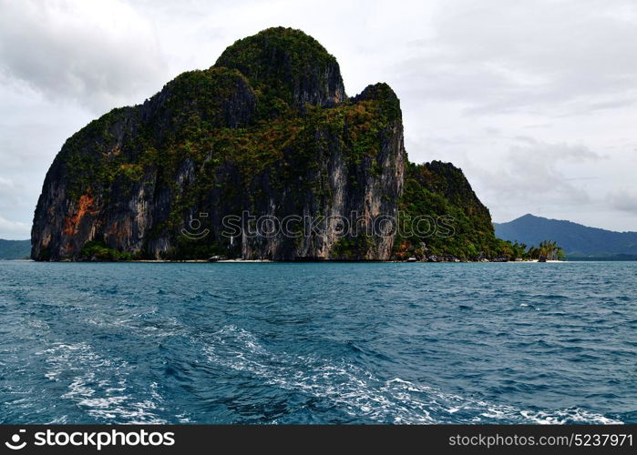 blur in philippines a view from boat and the pacific ocean islands background