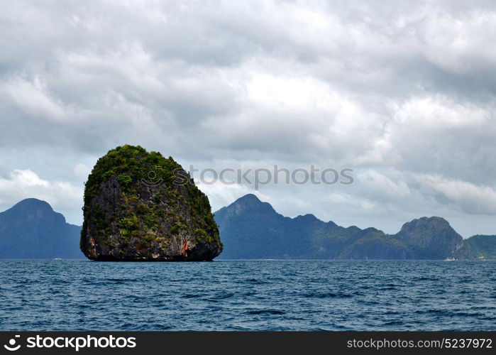 blur in philippines a view from boat and the pacific ocean islands background