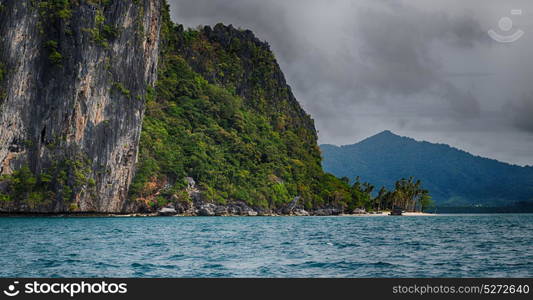 blur in philippines a view from boat and the pacific ocean islands background