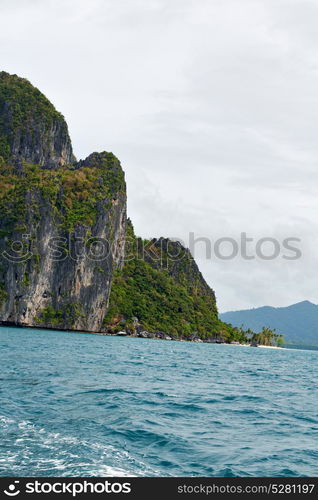 blur in philippines a view from boat and the pacific ocean islands background