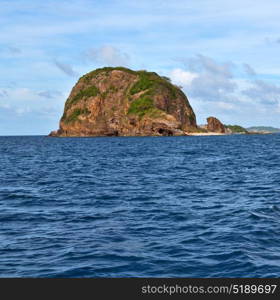 blur in philippines a view from boat and the pacific ocean mountain background