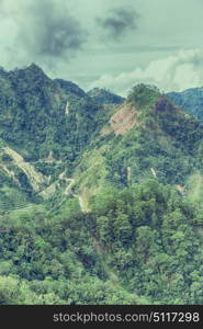 blur in philippines terrace field for coultivation of rice from banaue unesco site