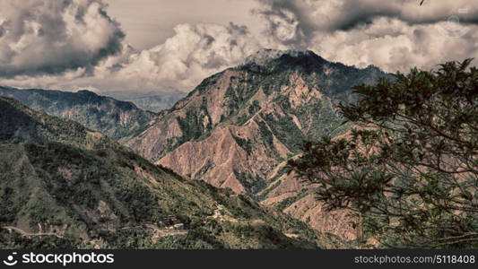 blur in philippines terrace field for coultivation of rice from banaue unesco site