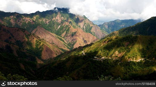 blur in philippines terrace field for coultivation of rice from banaue unesco site