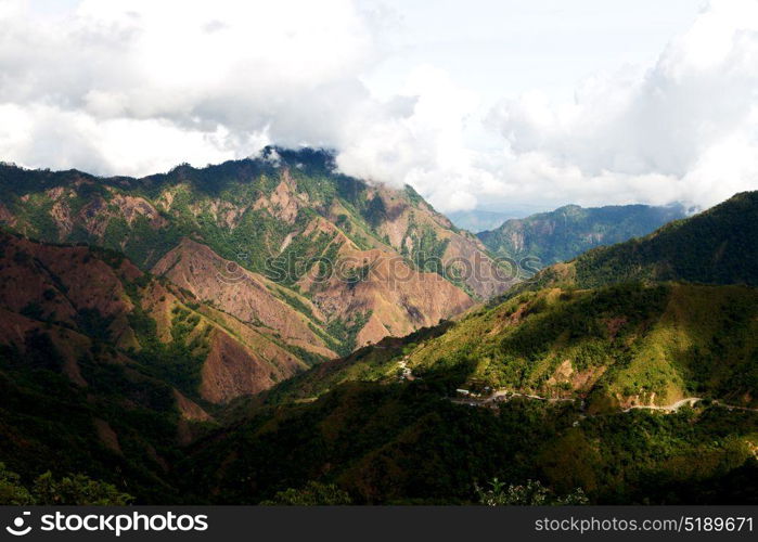 blur in philippines terrace field for coultivation of rice from banaue unesco site