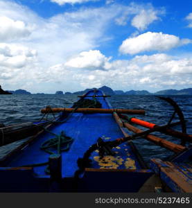 blur in philippines view of the island hill from the prow of a boat