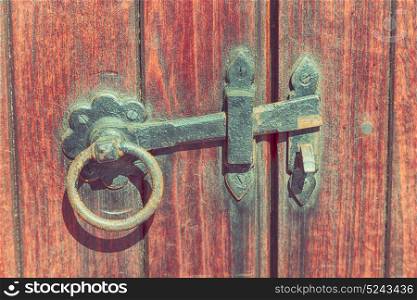 blur in south africa antique door entrance and decorative handle for background