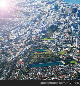 blur in south africa cape town skyscraper from table mountain architecture like texture background