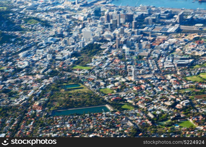 blur in south africa cape town skyscraper from table mountain architecture like texture background