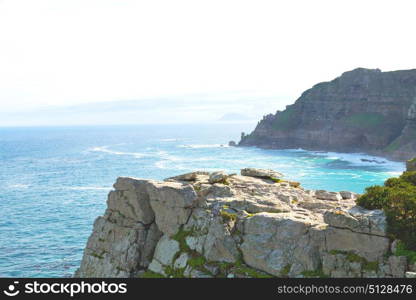 blur in south africa coastline cape of good hope and natural park reserve