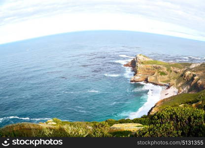 blur in south africa coastline cape of good hope and natural park reserve