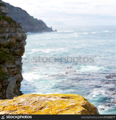 blur in south africa coastline cape of good hope and natural park reserve