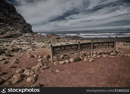 blur in south africa coastline cape of good hope and natural park reserve