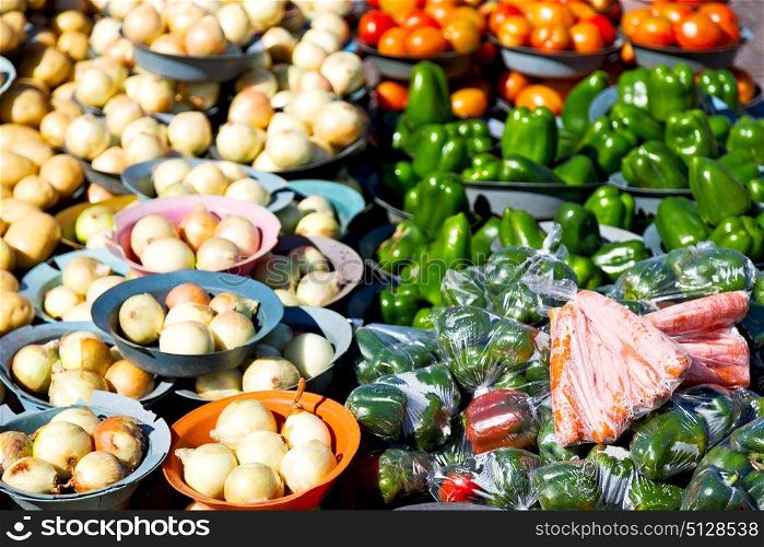 blur in south africa food market vegetables background in the natural light