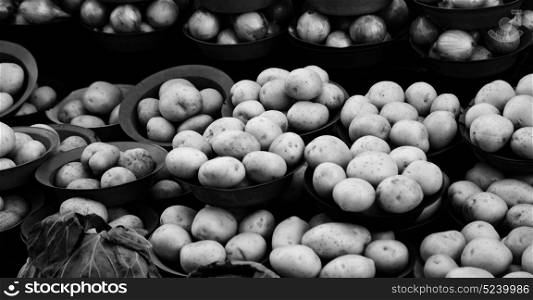 blur in south africa food market vegetables background in the natural light