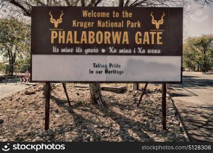 blur in south africa gate signal entrance kruger national park