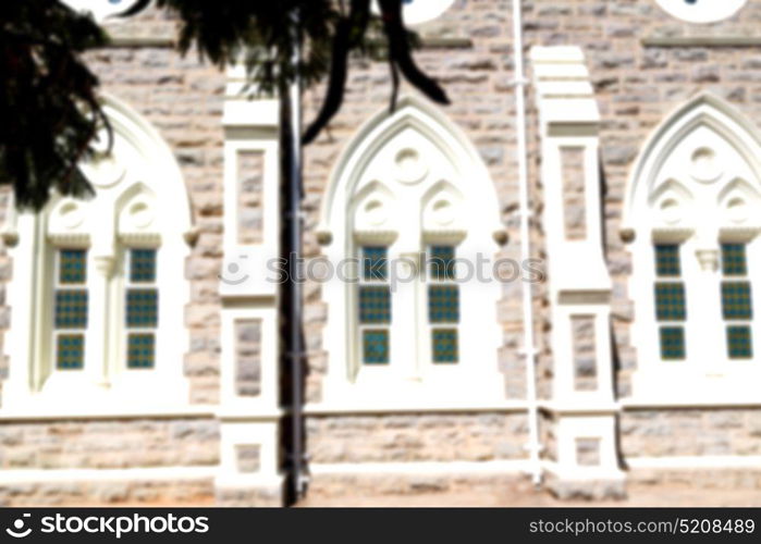 blur in south africa old church in city center of reinet graaf and religion building