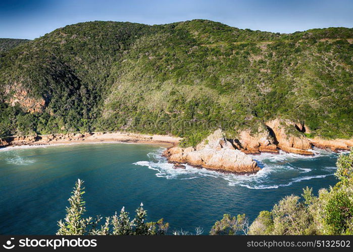 blur in south africa sky ocean tsitsikamma reserve nature and rocks