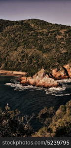 blur in south africa sky ocean tsitsikamma reserve nature and rocks