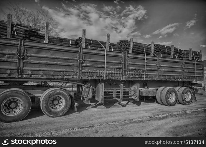 blur in south africa truck full of forest wood dirt and dust