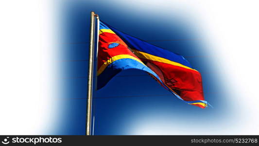 blur in swaziland waving flag and sky like abstracr concept