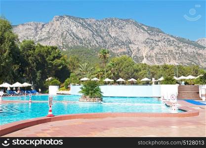blur in turkey resort pool luxury vacation and background mountain