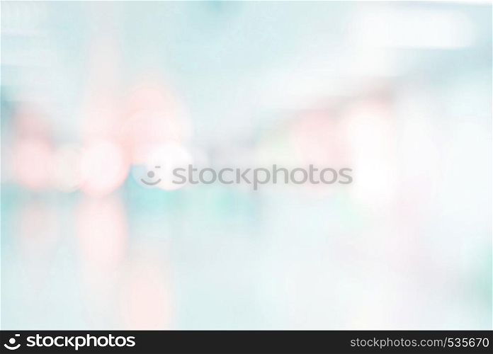 Blur inside office building with bokeh light background, interior and business background