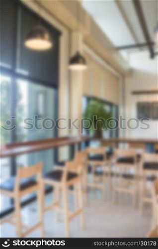 Blur interior of street coffee shop