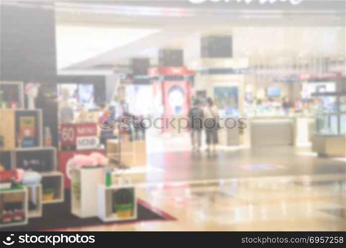 blur of shopping mall place foe relax and shopping. Shopping mall
