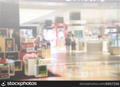 blur of shopping mall place foe relax and shopping. Shopping mall