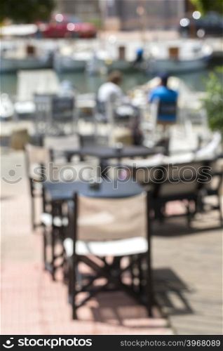 blur outdoor restaurant for background